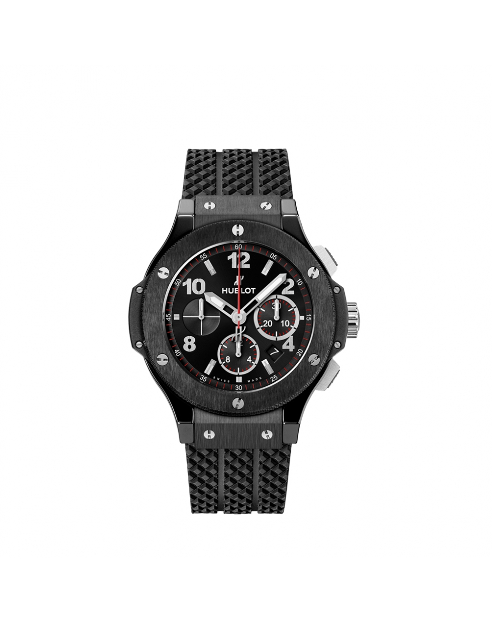 Montre Hublot Big Bang Original Black Magic automatique cadran fibre de carbone bracelet caoutchouc noir 44 mm