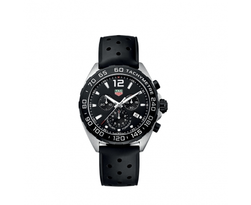 Montre TAG Heuer Formula 1 quartz cadran noir bracelet en caoutchouc noir 43 mm