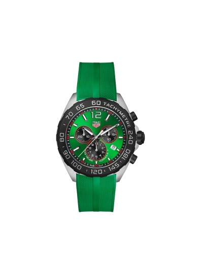 Montre TAG Heuer Formula 1 quartz cadran vert bracelet en caoutchouc vert 43 mm
