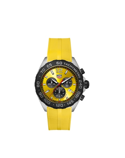 Montre TAG Heuer Formula 1 quartz cadran jaune bracelet en caoutchouc jaune 43 mm