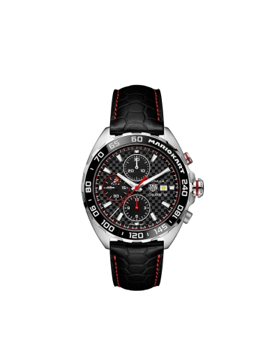 Montre TAG Heuer Formula 1 automatique cadran noir bracelet en cuir noir 44 mm