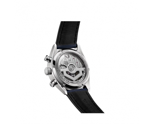 Montre TAG Heuer Carrera Chronograph automatique cadran bleu bracelet cuir bleu 39 mm