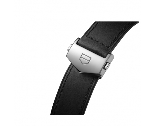 Montre TAG Heuer Carrera Chronograph automatique cadran noir bracelet cuir noir 42 mm