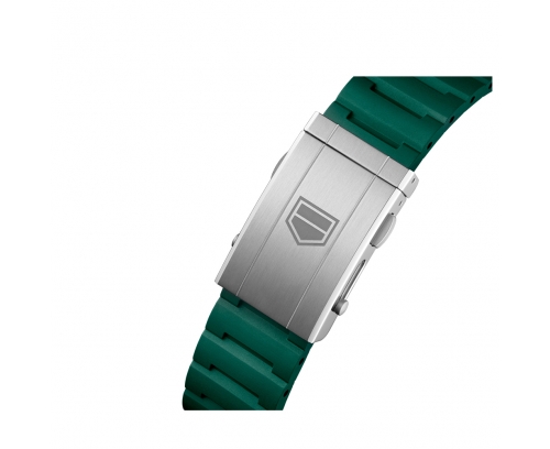 Montre TAG Heuer Carrera Chronograph automatique cadran vert bracelet caoutchouc vert 44 mm