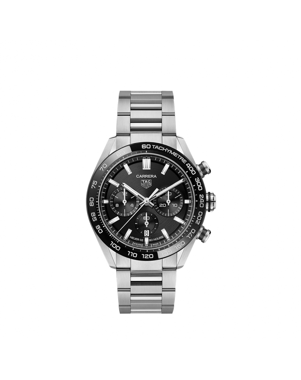 Montre TAG Heuer Carrera automatique cadran noir bracelet acier 44 mm