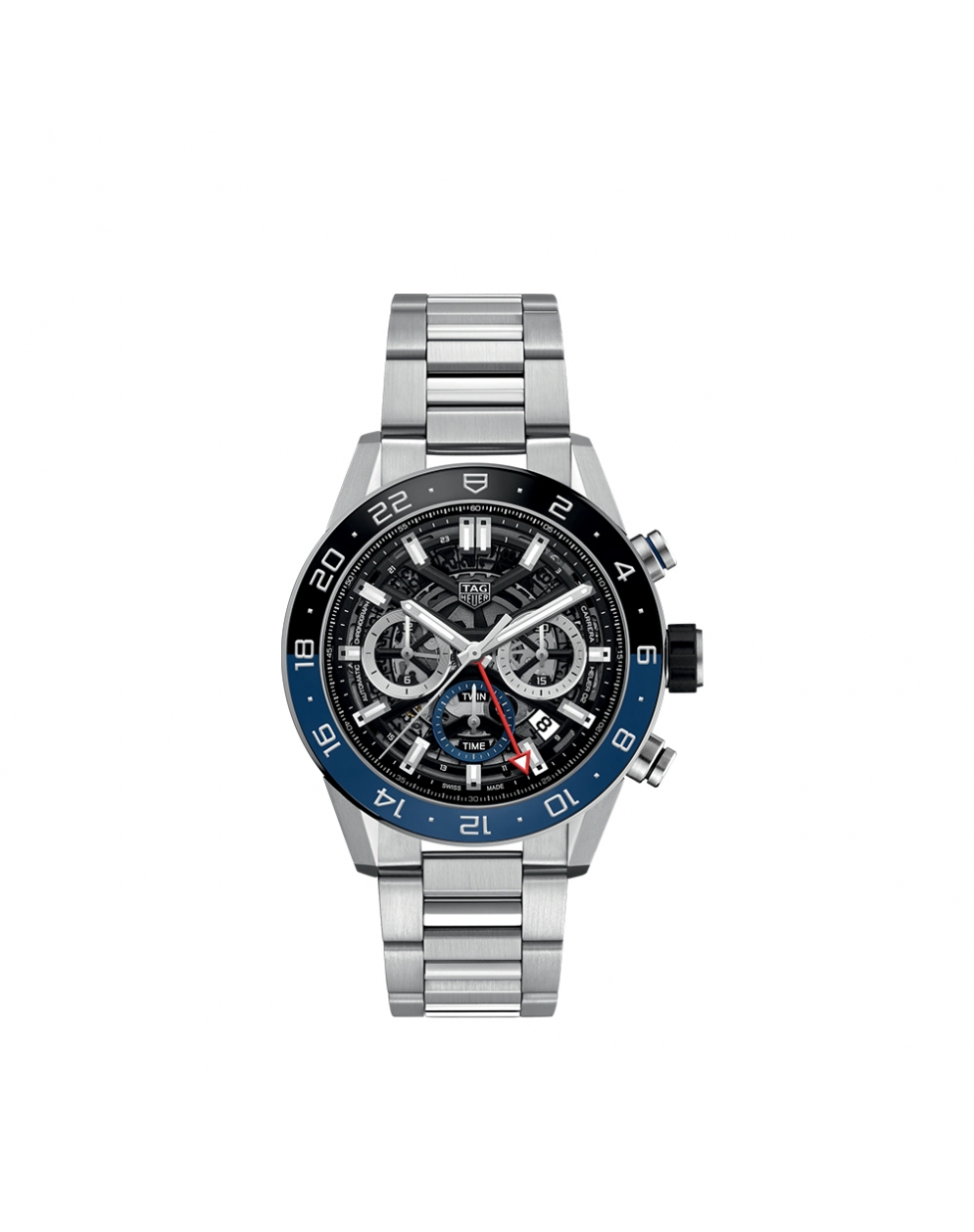 Montre TAG Heuer Carrera automatique cadran noir bracelet acier 45 mm