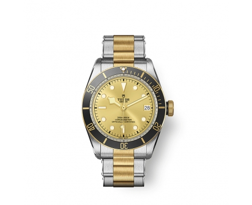 Montre Tudor Black Bay S&G automatique cadran champagne bracelet en acier et or jaune 41 mm
