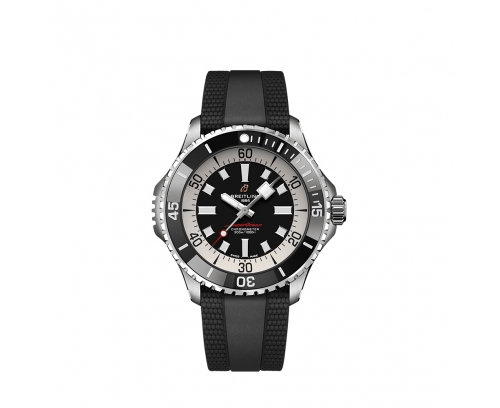 Montre Breitling Superocean automatique cadran noir bracelet caoutchouc noir 46 mm