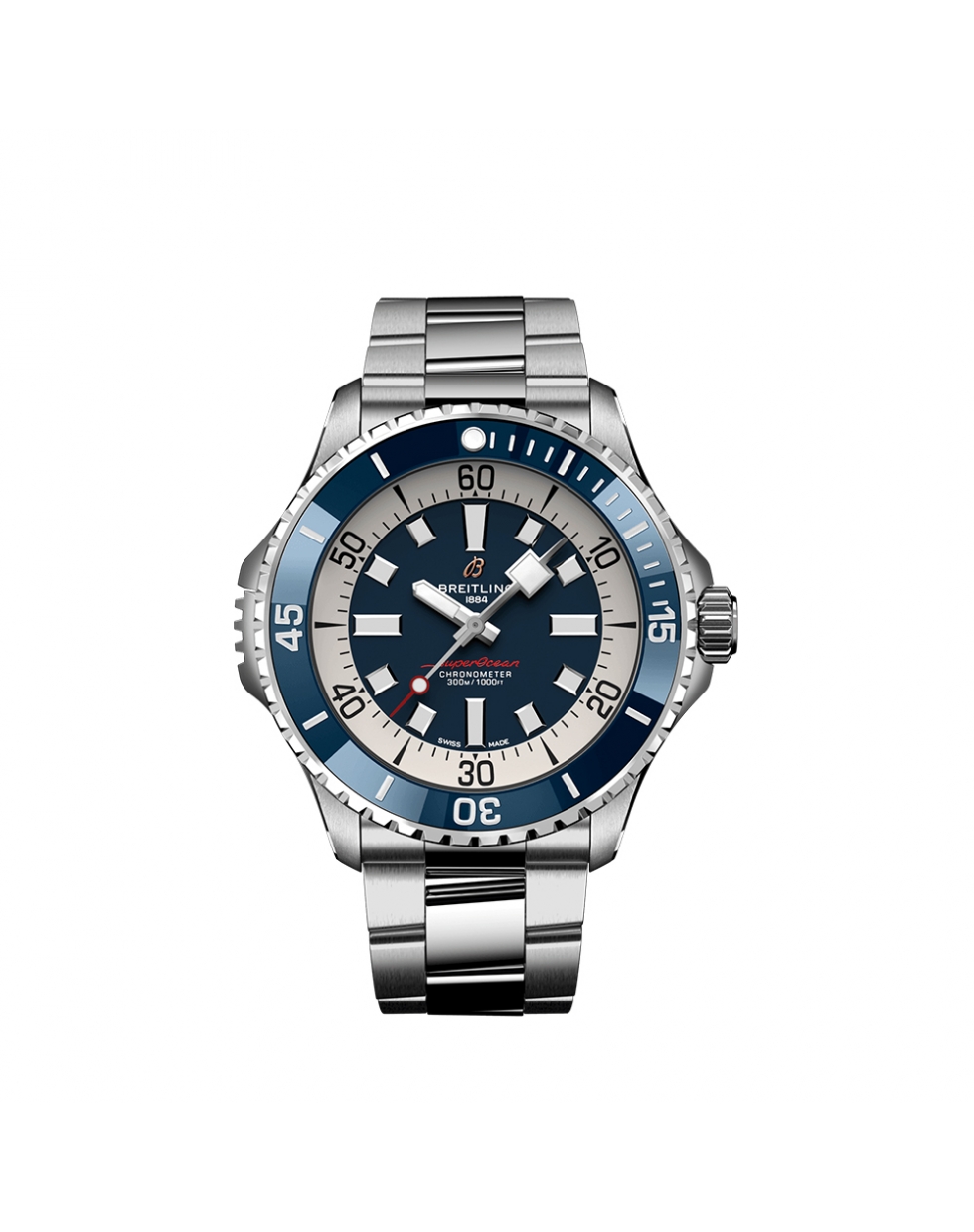 Montre Breitling Superocean automatique cadran bleu bracelet acier 46 mm