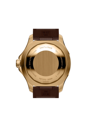 Montre Breitling Superocean automatique cadran brun bracelet en caoutchouc marron 44 mm