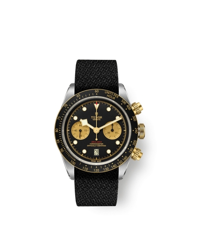 Montre Tudor Black Bay Chrono S&G automatique cadran noir bracelet en tissu noir 41 mm