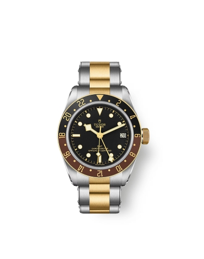 Montre Tudor Black Bay GMT automatique cadran noir bracelet en acier et or jaune 41 mm