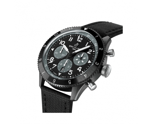Montre Breitling Super AVI B04 GMT Mosquito Night Fighter automatique cadran noir bracelet en cuir de veau noir 46 mm