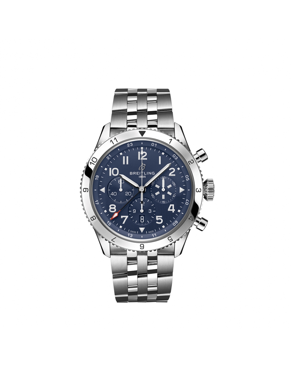 Montre Breitling Super AVI B04 GMT Tribute to Vought F4U Corsair automatique cadran bleu bracelet en acier inoxydable 46 mm