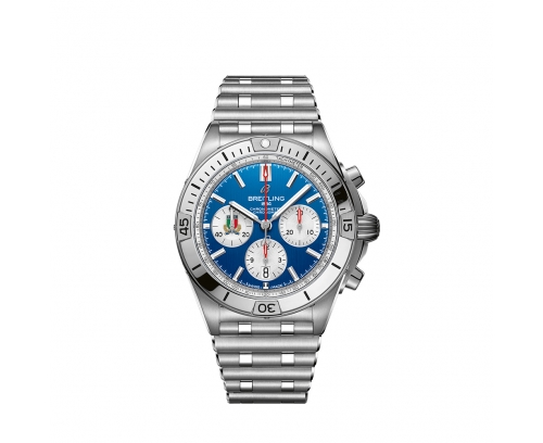 Montre Breitling Chronomat B01 Six Nations Italy Édition Limitée automatique cadran bleu bracelet acier 42 mm
