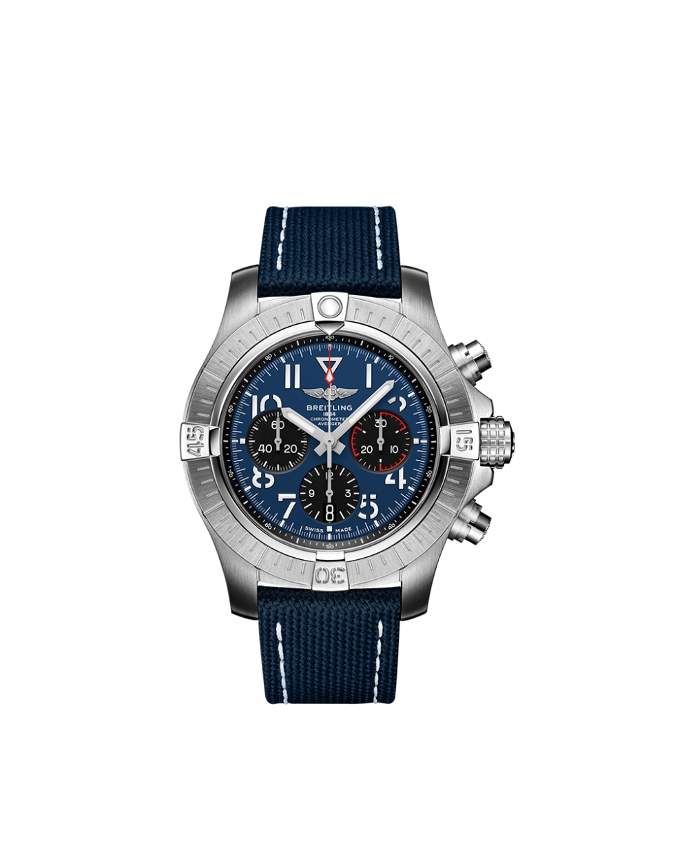 Montre Breitling Avenger B01 automatique cadran bleu bracelet en cuir de veau bleu 45 mm