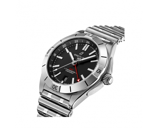 Montre Breitling Chronomat GMT automatique cadran noir bracelet acier 40 mm