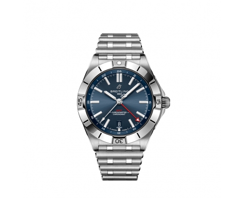 Montre Breitling Chronomat GMT automatique cadran bleu bracelet acier 40 mm