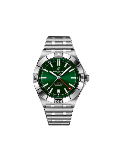 Montre Breitling Chronomat GMT automatique cadran vert bracelet acier 40 mm