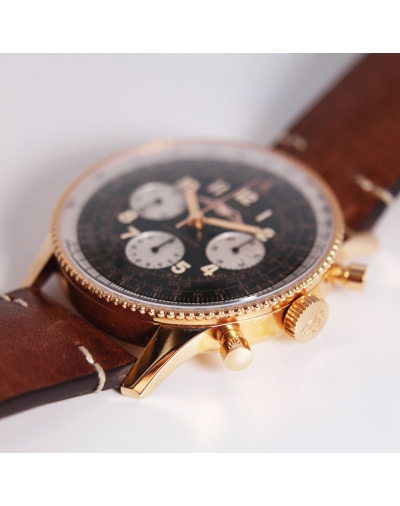 Montre Breitling Navitimer 1959 chronographe Édition Limitée cadran noir bracelet cuir de veau brun 41 mm