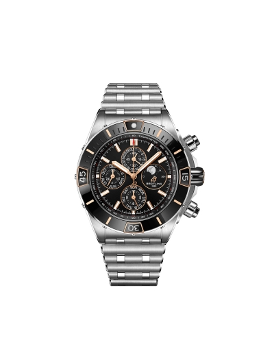 Montre Breitling Super Chronomat Four-Year Calendar automatique cadran noir bracelet acier 44 mm