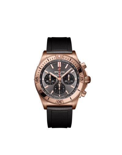 Montre Breitling Chronomat B01 automatique cadran noir bracelet caoutchouc noir 42 mm