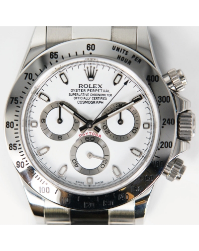 Montre Rolex Daytona APH Chronographe automatique cadran blanc bracelet acier 41mm