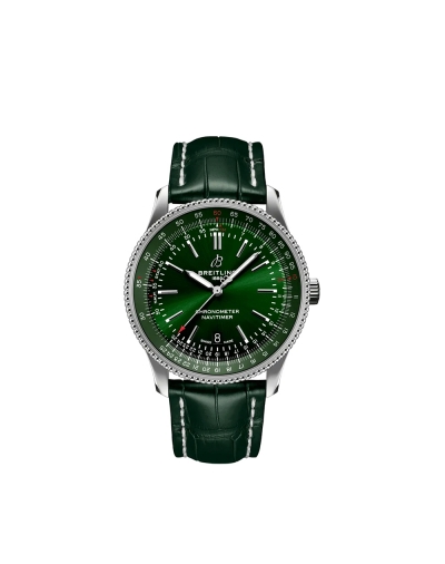 Montre Breitling Navitimer automatique cadran vert bracelet en cuir d’alligator vert 41 mm