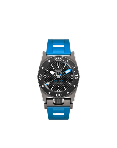 Montre ZRC GF 3000 Titanium automatique cadran noir bracelet caoutchouc bleu 42 mm