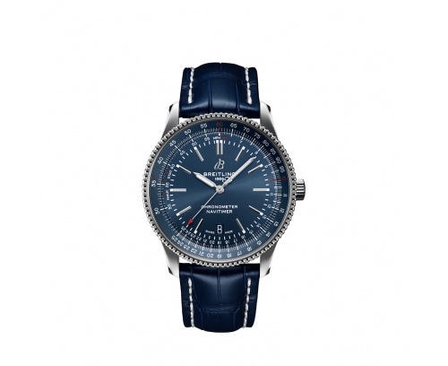 Montre Breitling Navitimer Automatic cadran bleu bracelet en cuir d’alligator bleu 41 mm