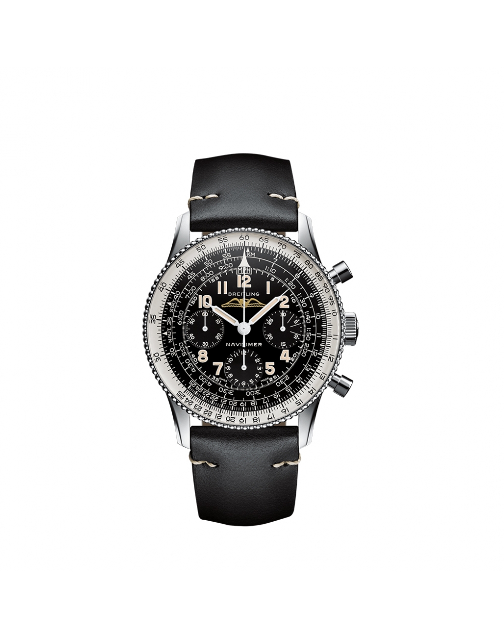 Montre Breitling Navitimer Ref. 806 1959 Re-Edition manuel cadran noir bracelet en cuir de veau noir 41 mm