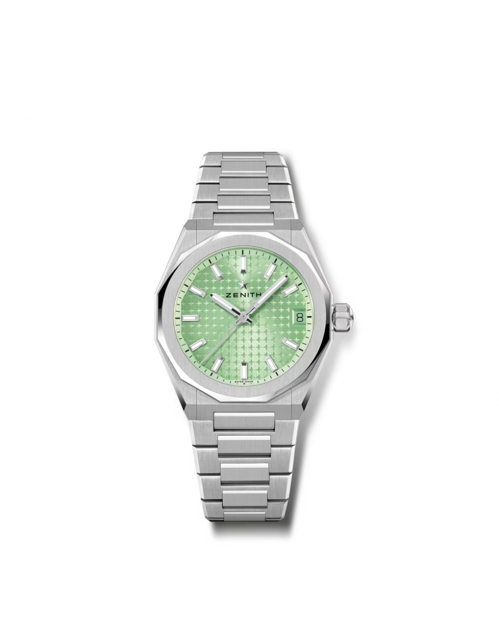 Montre Zenith Defy Skyline automatique cadran vert pastel bracelet acier 36 mm