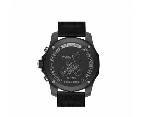 Montre Breitling Endurance Pro Premiers de Cordée SuperQuartz™ cadran noir bracelet caoutchouc noir 44 mm