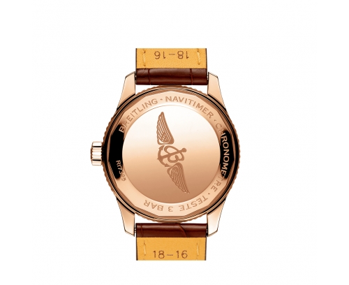 Montre Breitling Navitimer Automatic cadran nacre index diamants bracelet en cuir d’alligator brun 35 mm