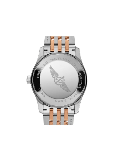 Montre Breitling Navitimer Automatic cadran gris bracelet en acier et or rouge 18 carats 41 mm