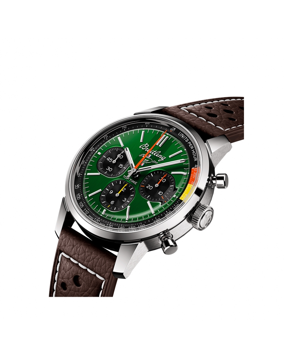 Bracelet De Montre Breitling En Cuir De Requin Vert - Largeur 18/16 - Boucle Déployante - Occasion