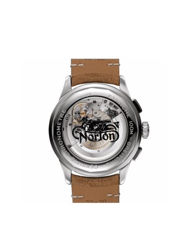 Montre Breitling Premier B01 Chronograph automatique cadran noir Norton bracelet en cuir de veau brun 42 mm