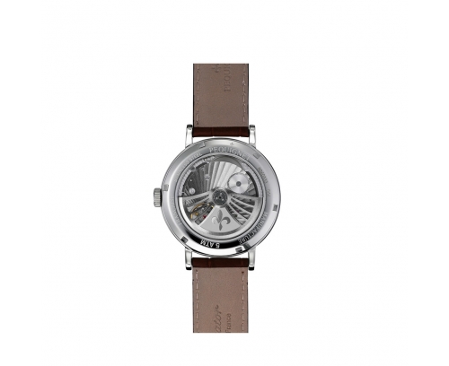 Montre Pequignet Attitude automatique cadran gris bracelet en cuir noir 39 mm