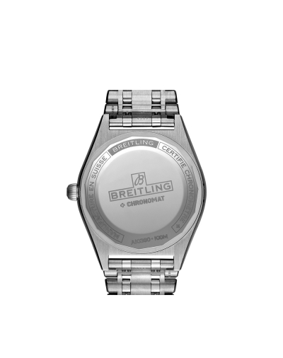 Montre Breitling Chronomat Lady Automatic cadran blanc index diamants bracelet acier 36 mm