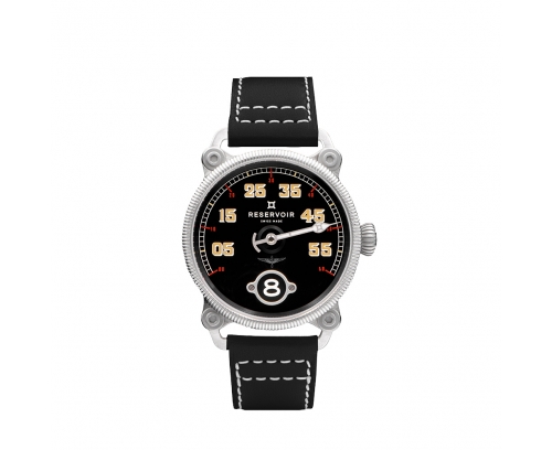 Montre Reservoir Black Sparrow automatique cadran noir bracelet en cuir Barénia noir 42 mm