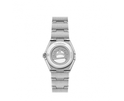 Montre Omega Constellation quartz cadran gris bracelet acier 28mm