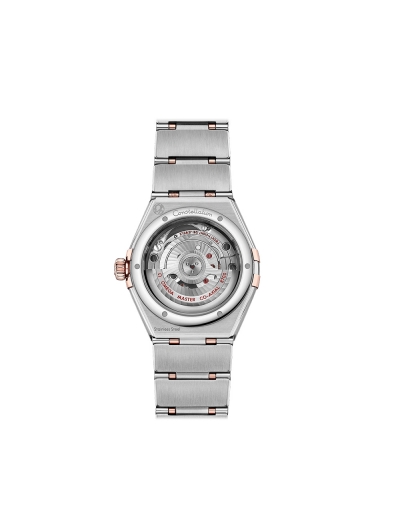 Montre Omega Constellation automatique cadran blanc bracelet acier et Or Sedna 29mm