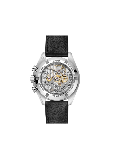 Montre Omega Speedmaster Moonwatch Professional Chronographe manuel cadran noir bracelet en cuir de veau noir 42mm