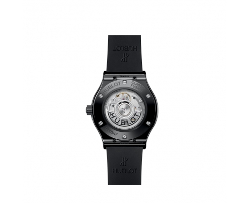 Montre Hublot Classic Fusion Titanium automatique cadran noir bracelet caoutchouc noir 42 mm
