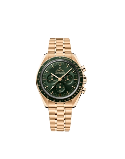 Montre Omega Speedmaster Moonwatch Professional Chronographe manuel cadran vert bracelet en Or Moonshine™ 42mm