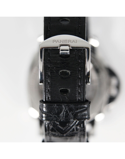 Montre Panerai Luminor Due mécanique acier cadran noir bracelet alligator noir 42mm