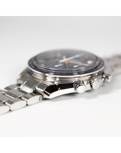 Montre Omega Speedmaster Moonwatch Apollo XVII édition limitée automatique acier cadran bleu bracelet acier 42mm