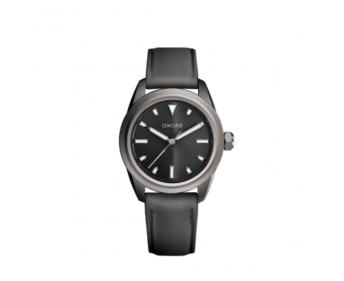 Montre Awake Summetria Black automatique cadran noir bracelet cuir noir 40mm