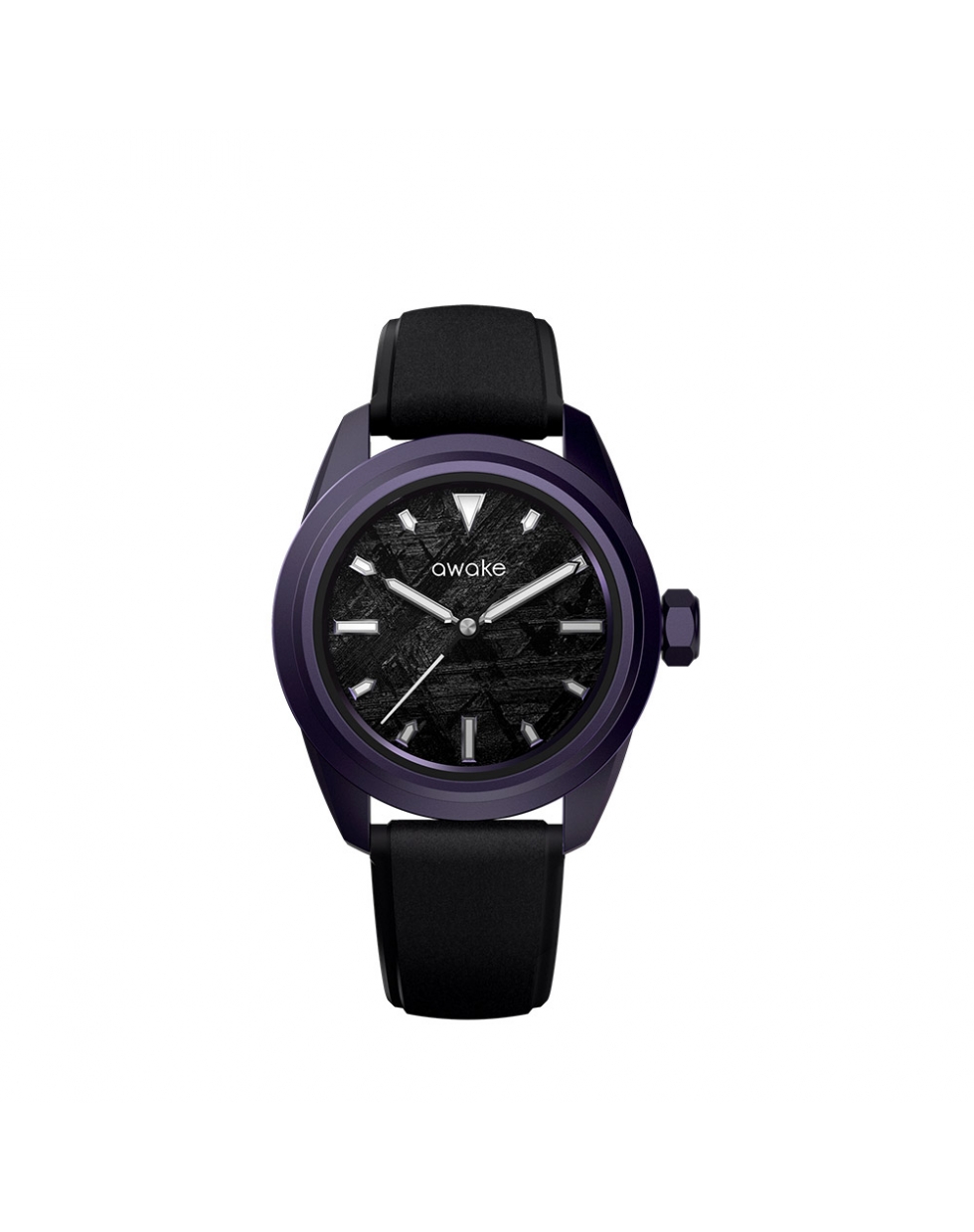Montre Awake Time Travelers- Purple cadran en météorite naturelle bracelet en biopoly 40 mm