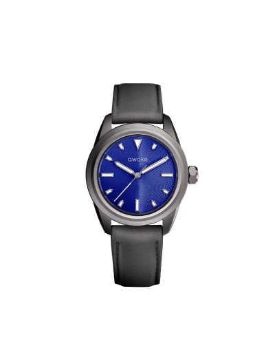 Montre Awake Summetria Blue automatique cadran bleu bracelet cuir bleu 40mm